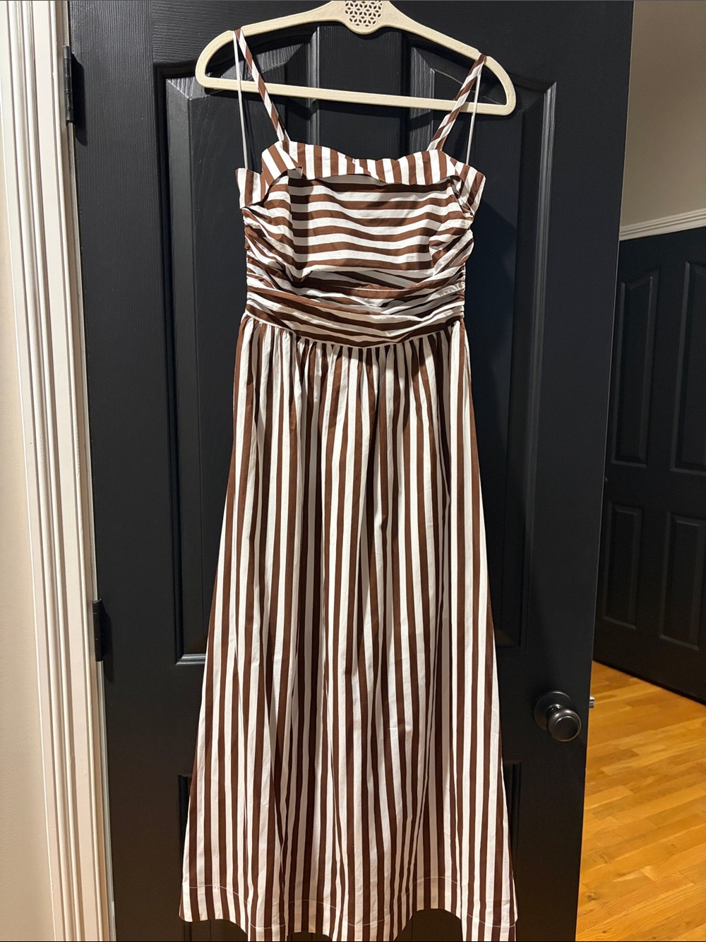 Pinch Brown and White Striped Maxi Dress